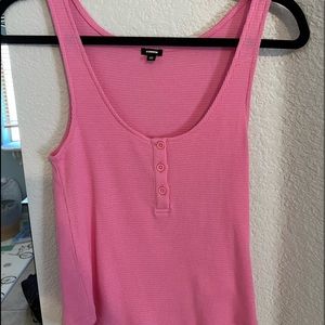 Monrow waffle knit hot pink tank top - XS